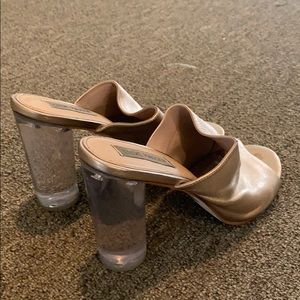 Steve Madden rose gold classics mule clear heel
